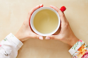 Tee in Tasse von oben