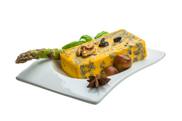 Gold cheese with mould