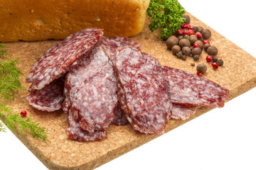 Fresh ripe salami