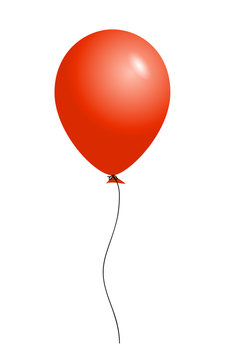 Red balloon on white