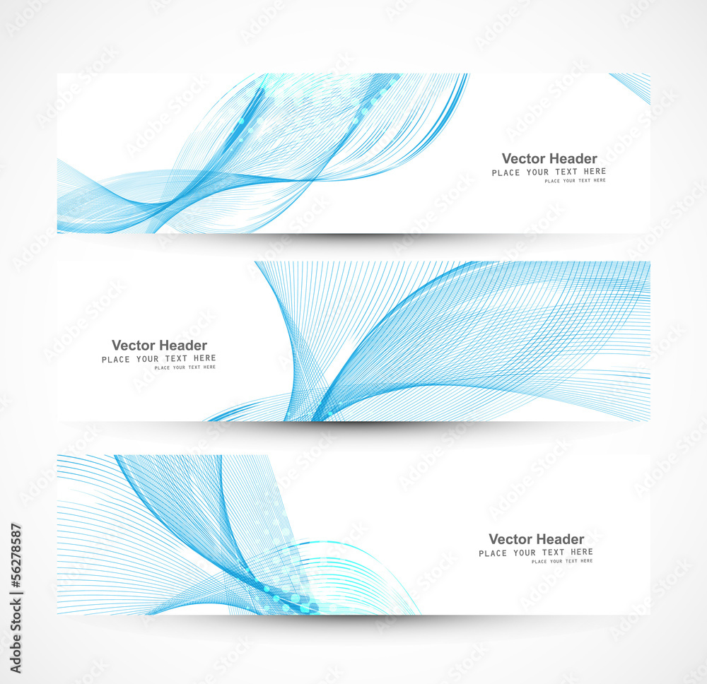 Canvas Prints abstract shiny header blue line wave whit vector illustration