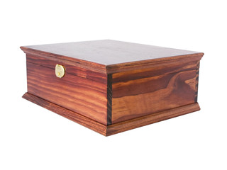 wooden box isolated on white background