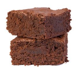 Brownies isolated on white background