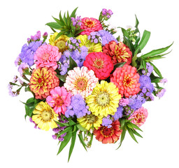 Colored bouquet of flowers with zinnia . . . © Marina Lohrbach