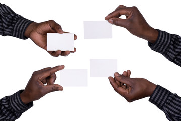 Man holding business cards