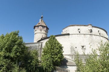 Obraz premium Schaffhausen, Altstadt, Stadtmauer, Festung Munot, Schweiz