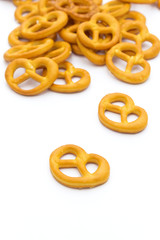 Tasty pretzels isolated on white