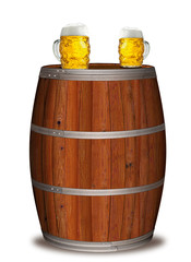 Bierfass mit 2 Maß Bier