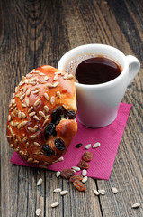 Cup of coffee and buns