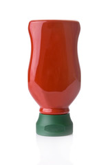 Tomato Ketchup bottle isolated on white background