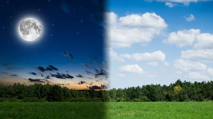 Foto op Plexiglas Nacht dag en nacht achtergrond