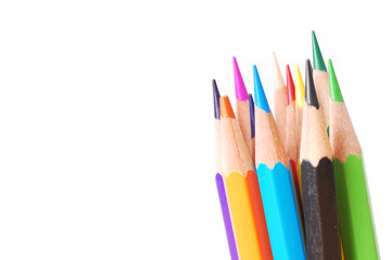 Colorful pencil on isolate background