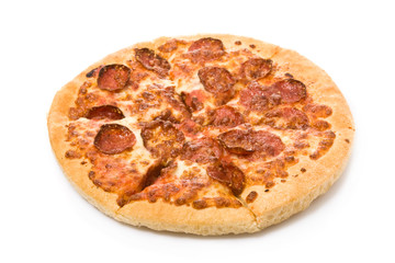 Pepperoni pizza isolated on white background