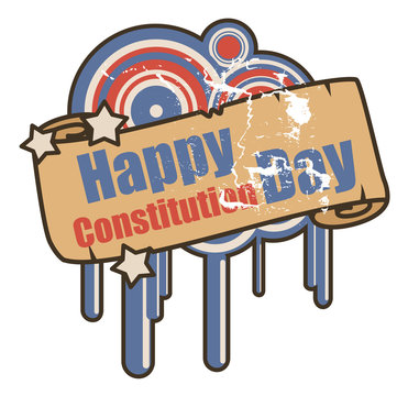 vintage - Constitution Day Vector Illustration