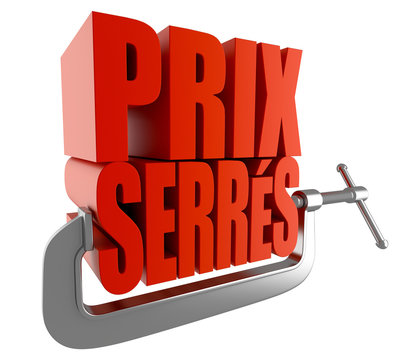 "Prix serr&eacute;s" sur fond blanc 1