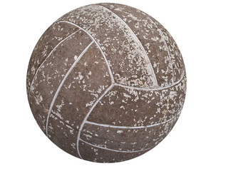 Old soccer ball in very bad shape