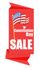 origami sale banner for Constitution Day Vector Illustration