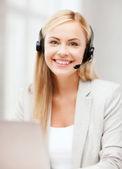 friendly female helpline operator