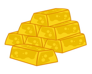 gold ingots isolated