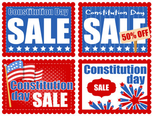 Sale banners and coupon - Constitution Day Vector Illustration