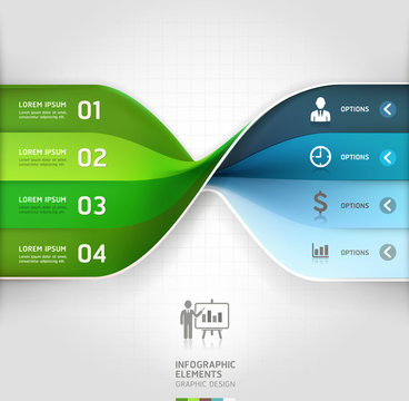 Modern business spiral infographics options banner.