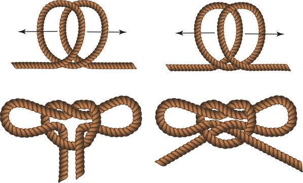 Brown Rope borders with Different Knotss for your design