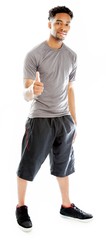 Attractive afro-american man posing in studio