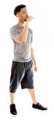 Attractive afro-american man posing in studio