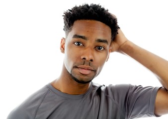 Attractive afro-american man posing in studio