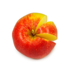 one apple on a white background