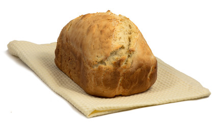 fresh homemade wheat bread on a napkin