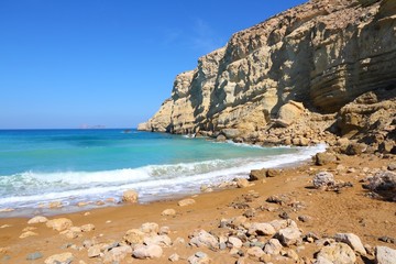 Fototapeta na wymiar Crete, Greece - Matala Red Beach