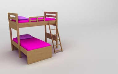 letto a castello per cameretta bambini in legno