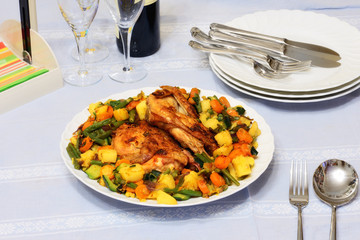 Pollo con verdure
