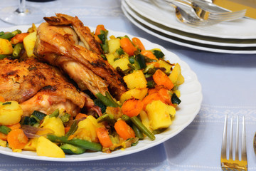 Pollo arrosto con verdure
