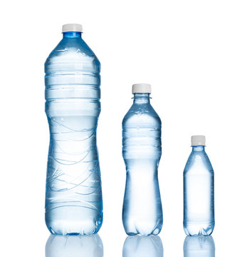 water bottles isolated on white