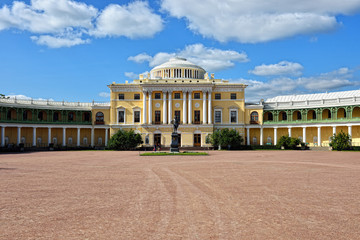 View to the facade of Pavlovsk palace.