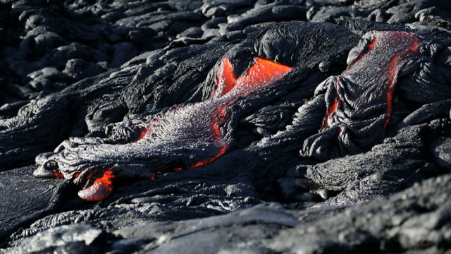 Remorseless Flow Volcanic Lava Causing Barren Landscape Hawaii