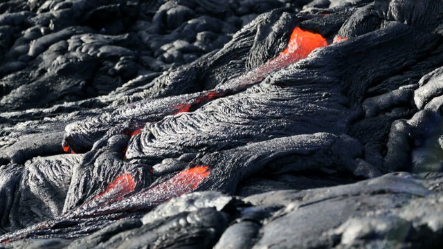 Shimmering Heat Moving Volcanic Lava Flow