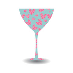 Illustration of a cocktail in a wineglass