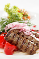 kebab with vegetables