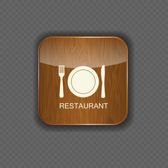 Food and drink wood application icons