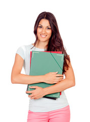 Pretty student girl with pink pants