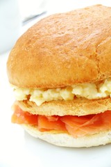 Smoked Salmon and Scrambled egg brioche