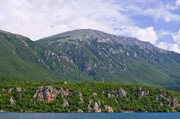 Fototapeta na wymiar Shore of Ohrid lake, Macedonia