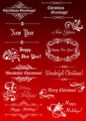 Fototapeta na wymiar Christmas and New Year decorative elements