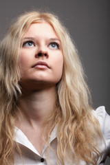 Naklejka premium portrait of beautiful blonde woman