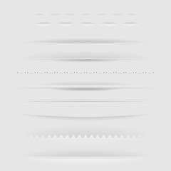 Set Of Dividers, Isolated On Grey Background
