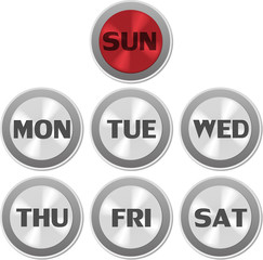 Vector circle buttons of day of week