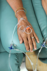 Patients getting intravenous chemotherapy